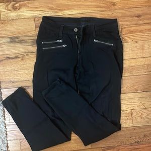 Black skinny low rise jeans